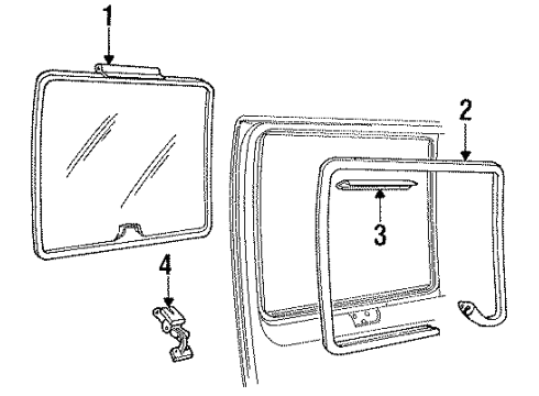 1991 Ford E-150 Econoline Glass - Side Panel Diagram