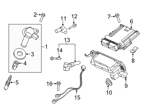 2015 Ford F-150 Ignition Coil, Brown Diagram for BL3Z-12029-C