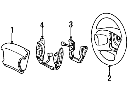 2000 Ford Contour Steering Wheel & Trim Diagram
