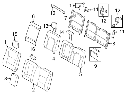 2024 Ford F-150 Lightning Rear Seat Components Diagram