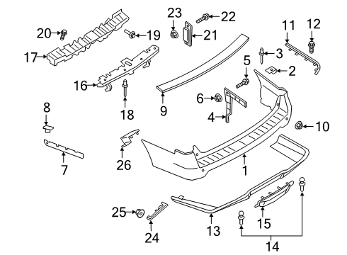 2019 Lincoln Navigator Bumper & Components - Rear Diagram