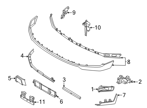 2024 Ford F-150 Bumper & Components - Front Diagram 11 - Thumbnail