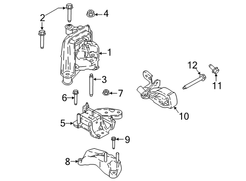 2018 Ford EcoSport Engine & Trans Mounting Diagram
