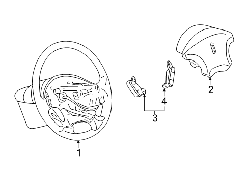 2007 Ford Freestyle Steering Wheel & Trim Diagram