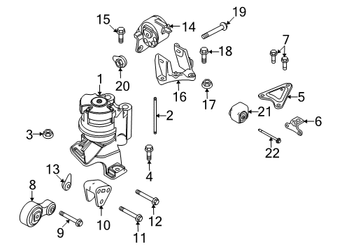2008 Lincoln MKZ Engine & Trans Mounting Diagram
