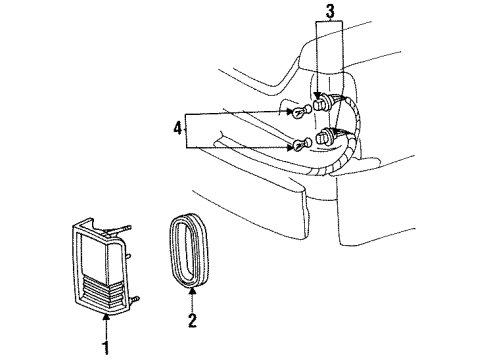 1990 Lincoln Town Car Combination Lamps Diagram