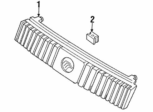 1996 Mercury Tracer Grille & Components Diagram