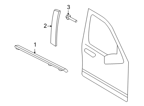 2008 Ford Explorer Sport Trac Exterior Trim - Front Door Diagram