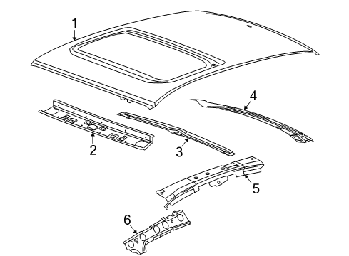 2009 Ford Focus Roof & Components Diagram 2 - Thumbnail
