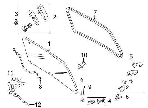 2002 Ford Escape Glass - Lift Gate Diagram