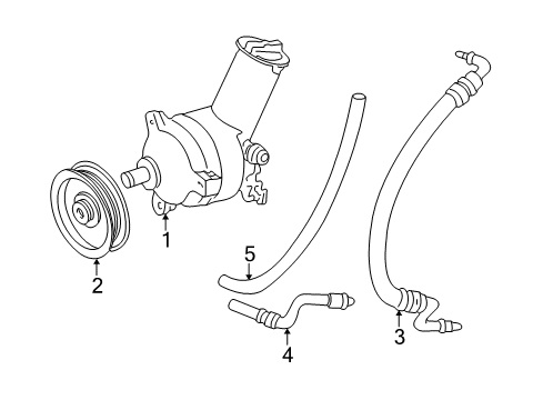 2000 Ford Ranger P/S Pump & Hoses Diagram