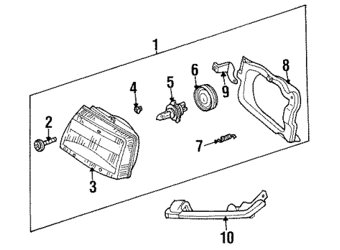 1992 Ford Festiva Headlamp Components Diagram