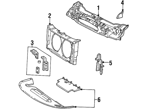 1996 Ford Taurus Radiator Support Diagram