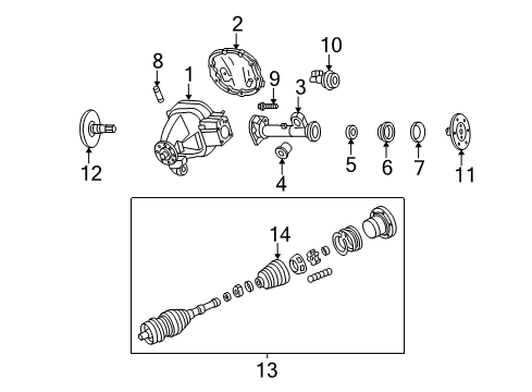 1998 Ford F-250 Front Axle & Carrier Diagram
