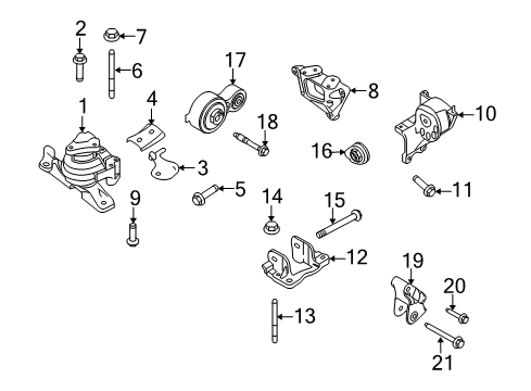 2011 Ford Taurus Engine & Trans Mounting Diagram