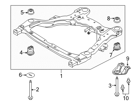 2015 Ford Police Interceptor Utility Crossmembers & Components - Front Diagram