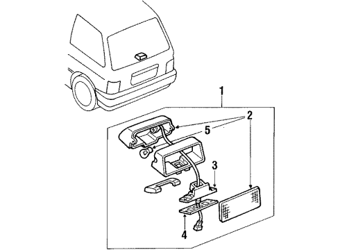 1992 Ford Festiva High Mount Lamps Diagram