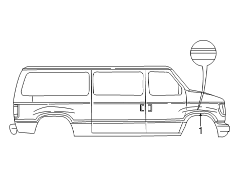 1992 Ford E-150 Econoline Stripe Tape Diagram 2 - Thumbnail