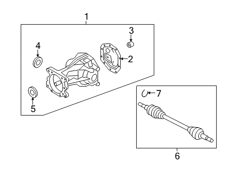 2011 Mercury Mariner Axle & Differential - Rear Diagram