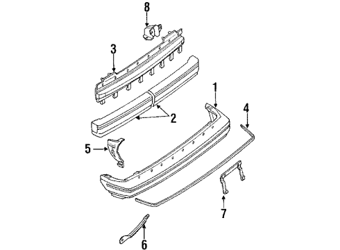 1989 Ford Festiva Bumper Assembly - Rear Diagram