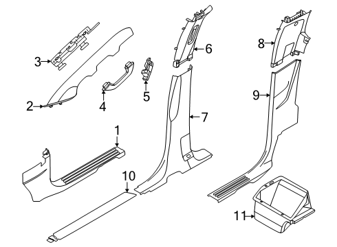 2024 Ford Ranger Interior Trim - Cab Diagram