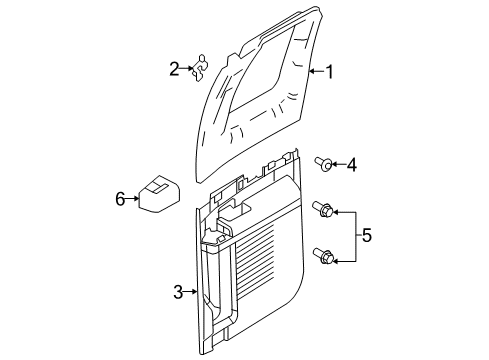 2009 Ford F-250 Super Duty Interior Trim - Rear Door Diagram 3 - Thumbnail