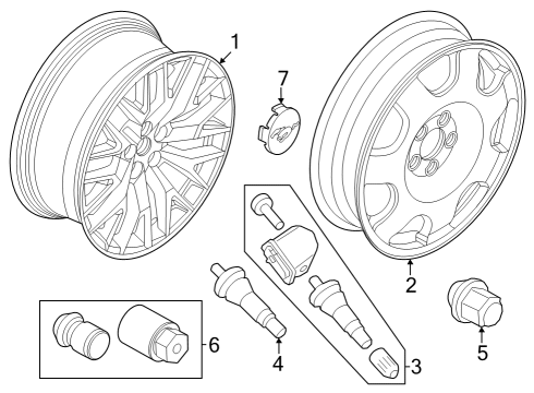 2025 Ford Mustang Wheels & Trim Diagram