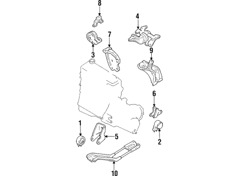 1997 Mercury Tracer Engine & Trans Mounting Diagram
