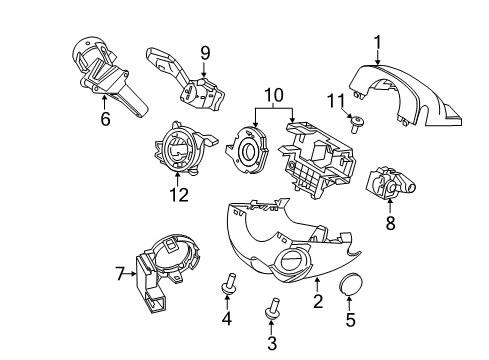 2012 Ford Focus Shroud, Switches & Levers Diagram