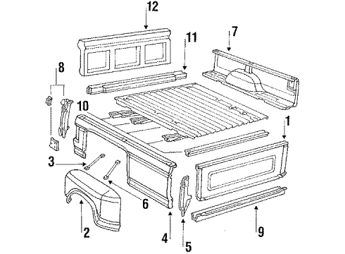 1985 Ford F-250 Pick Up Box Diagram