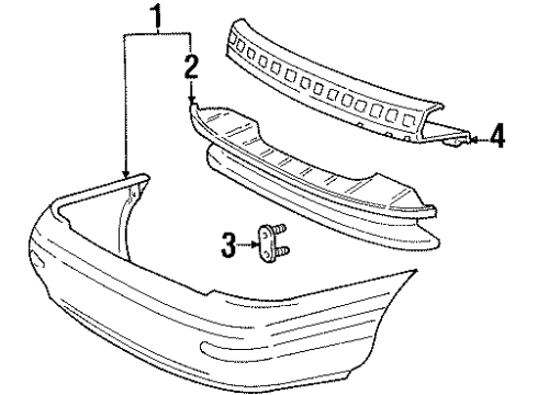 1998 Mercury Mystique Bumper & Components - Rear Diagram