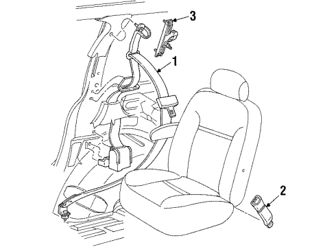 1999 Ford Windstar Seat Belt - Body Diagram 3 - Thumbnail