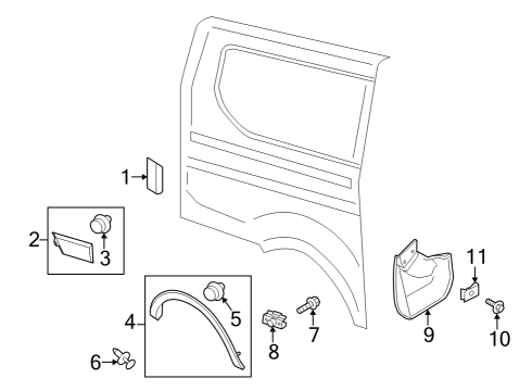 2024 Ford E-Transit Exterior Trim - Side Panel Diagram 3 - Thumbnail