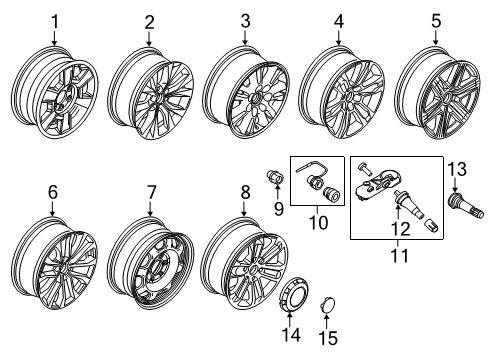 2019 Ford F-150 Wheel, Alloy Diagram for FL3Z-1007-E