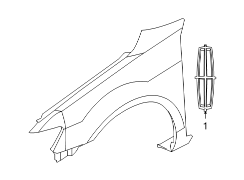 2011 Lincoln MKZ Exterior Trim - Fender Diagram