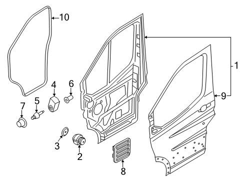 2025 Ford Transit-150 Door & Components Diagram
