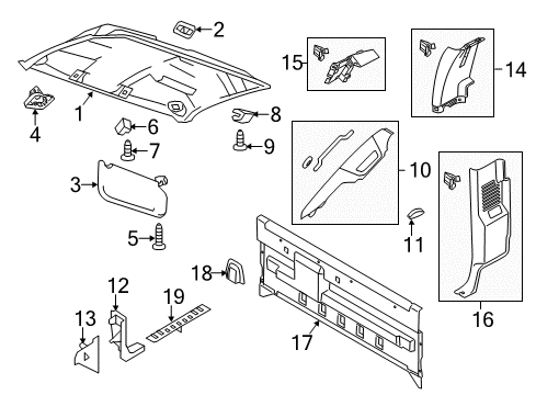 2013 Ford F-250 Super Duty Interior Trim - Cab Diagram 3 - Thumbnail