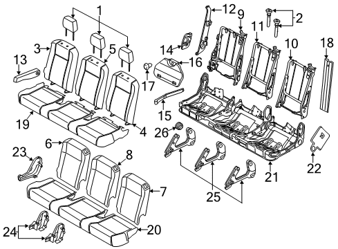 2021 Ford Transit-350 HD Second Row Seats Diagram