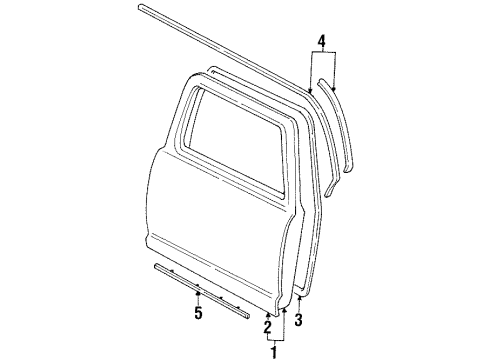2001 Mercury Mountaineer Door & Components Diagram