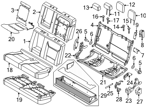 2024 Ford F-350 Super Duty Rear Seat Components Diagram 3 - Thumbnail