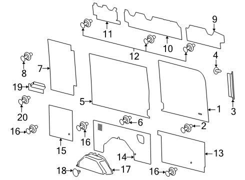 2025 Ford Transit-250 Interior Trim - Side Panel Diagram 11 - Thumbnail