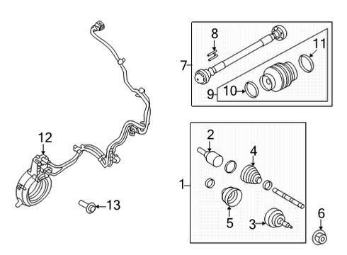 2024 Ford F-150 Drive Axles - Front Diagram