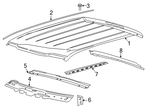 2022 Ford F-350 Super Duty Roof & Components Diagram