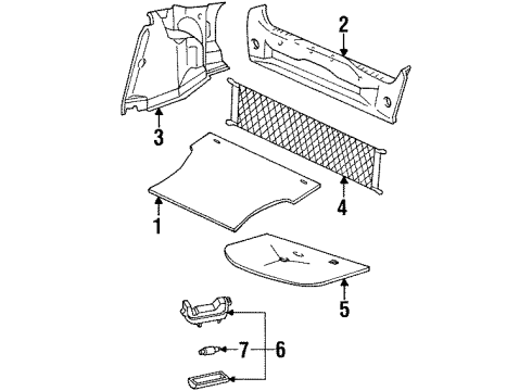 2000 Mercury Mystique Interior Trim - Rear Body Diagram
