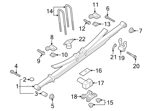 2025 Ford F-250 Super Duty Rear Suspension Components Diagram