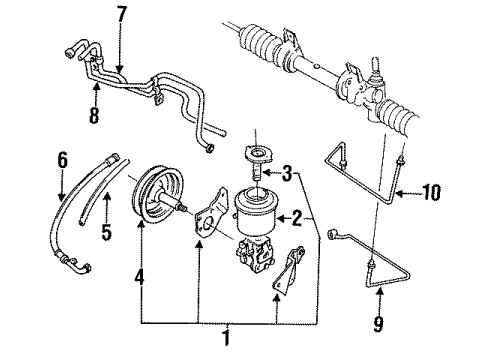 1992 Mercury Capri P/S Pump & Hoses Diagram