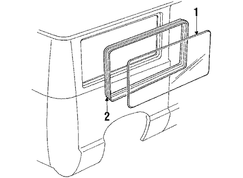 1987 Ford E-150 Econoline Glass - Side Panel Diagram