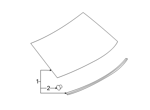 2011 Lincoln MKZ Glass & Hardware - Back Glass Diagram