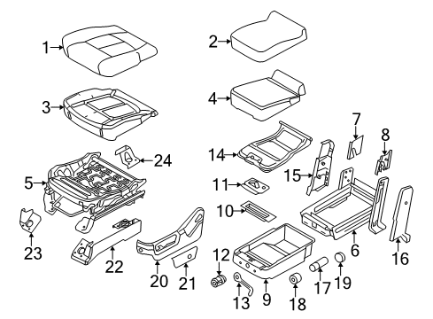 2013 Ford F-250 Super Duty Front Seat Components Diagram
