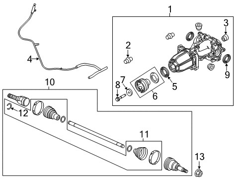 2015 Lincoln MKC Boot Kit, Rear Diagram for CV6Z-3A331-D